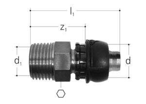 Raccordo maschio-GF-Tubiplast