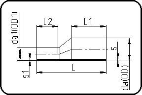 RIDUZIONE ECCENTRICA TESTA/TESTA PP CODOLO LUNGO