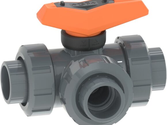 VALVOLA A TRE VIE 543 PVC SFERA A L