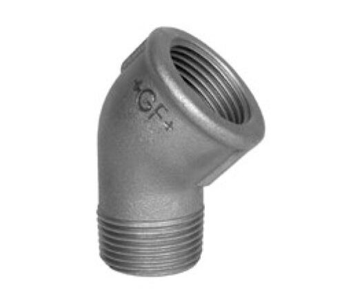 GOMITO 45 GRADI FIGURA 121 MASCHIO/FEMMINA ZINCATO CUORE BIANCO