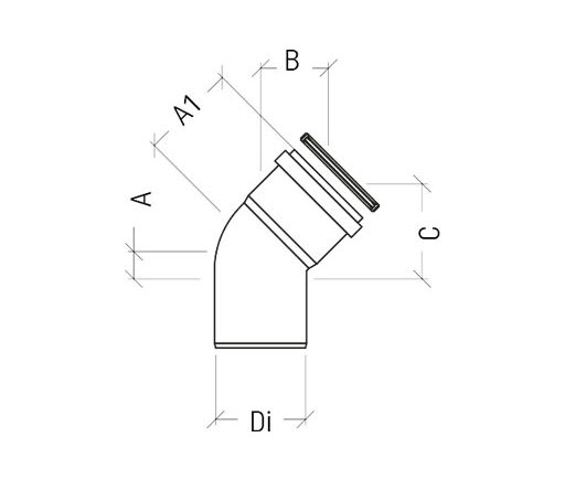 CURVA 45° IN POLIPROPILENE