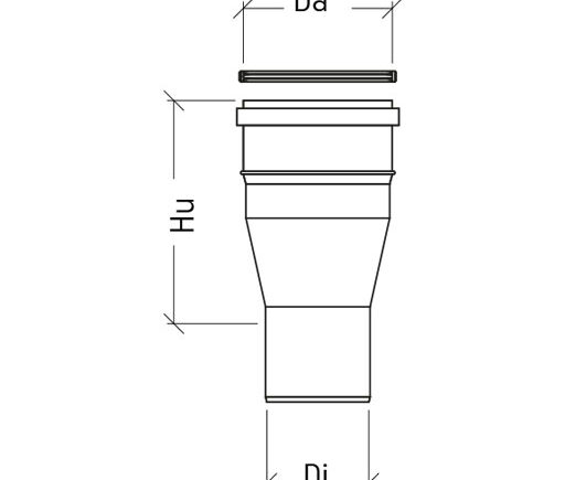 RIDUZIONE DIAMETRO FEMMINA 100 X DIAMETRO MASCHIO 80 POLIPROPILENE